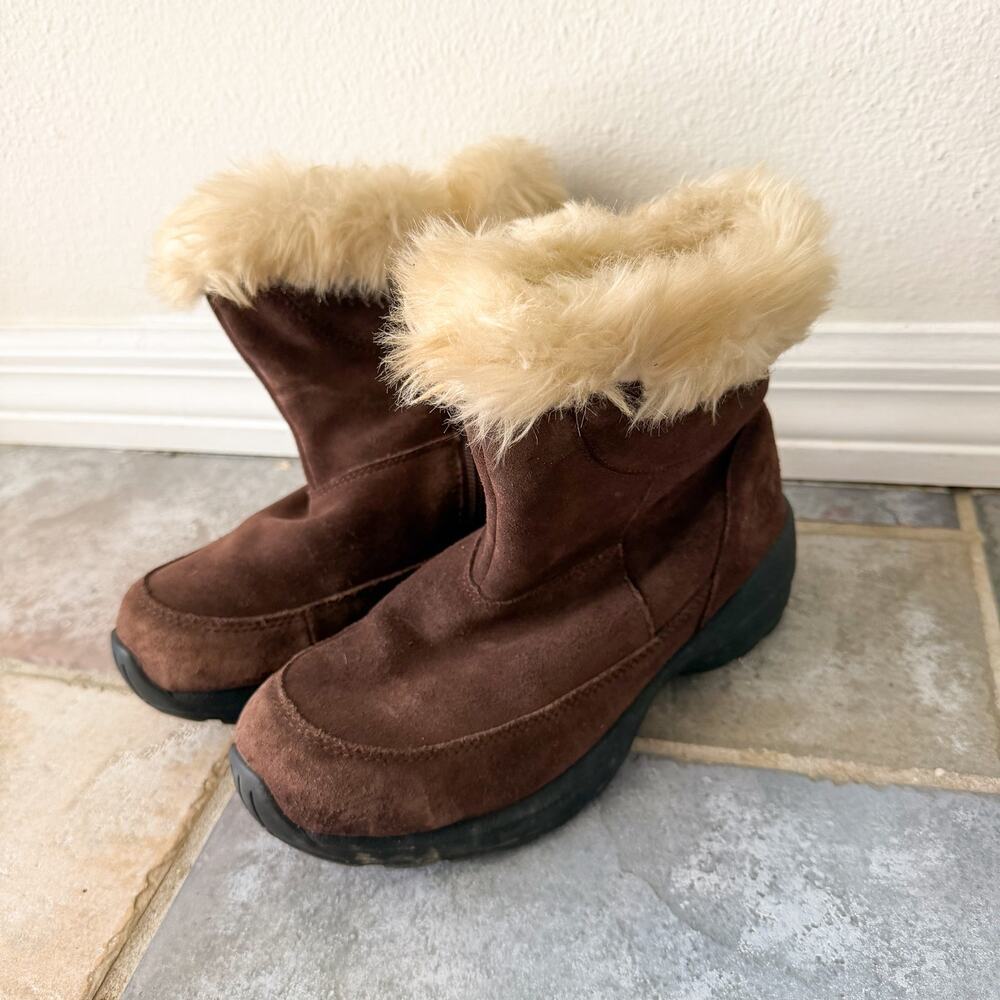 Sorel Northern Lite Zip Womens 8 Brown Suede Fur Lined Winter Boots